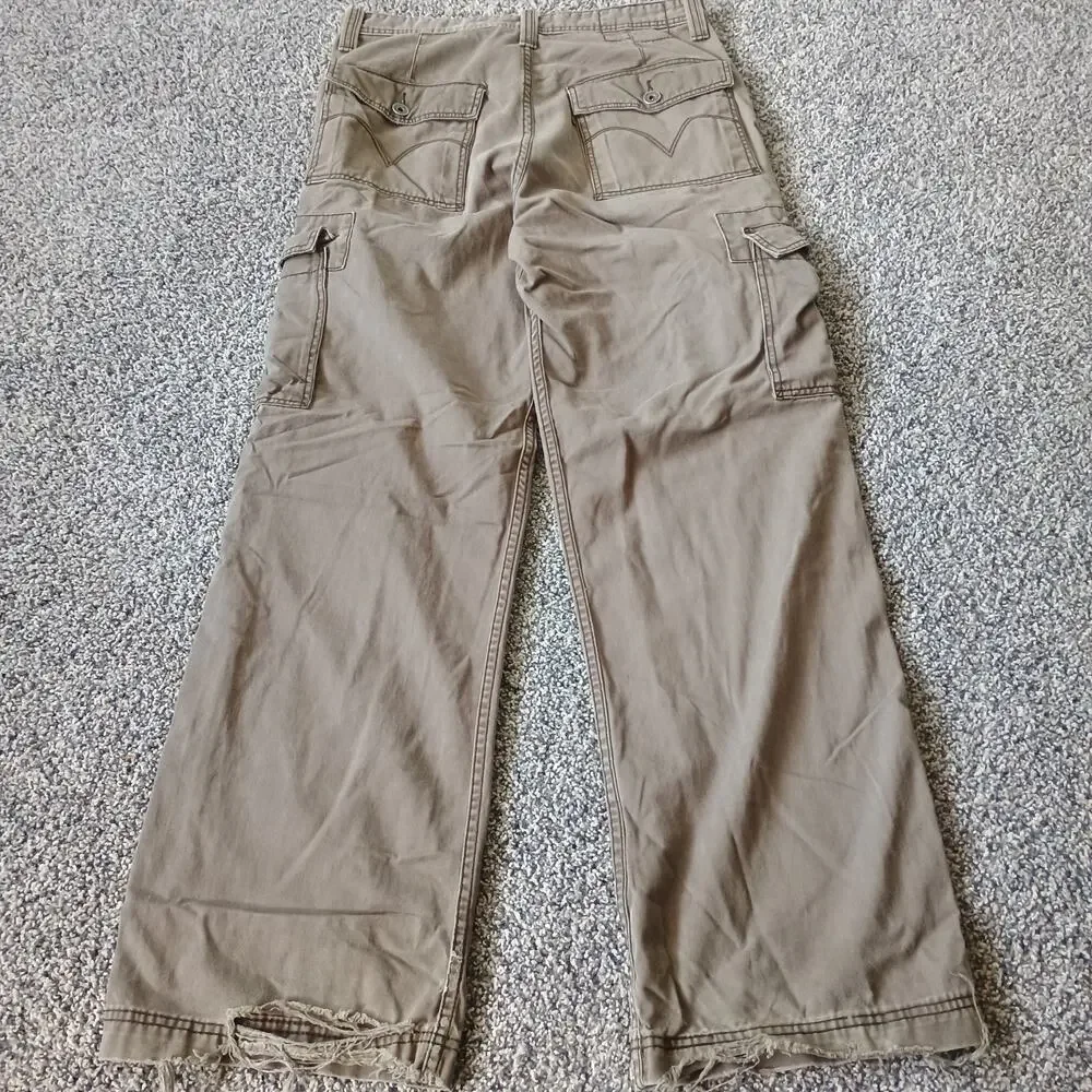 Levi's Vintage Y2K Baggy Loose Straight Cargo Pants Trousers Grunge Cyber 32x32